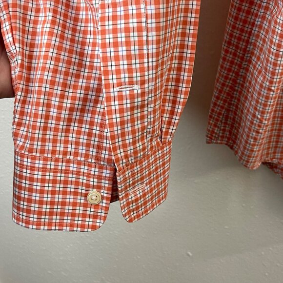 Ralph Lauren Men's Orange/White Plaid Cotton Button-Down Shirt with Logo, XL - Picture 9 of 13